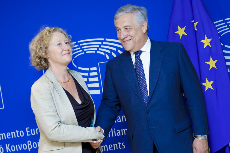 Foto 1: Antonio TAJANI - EP President meets with Judith SARGENTINI