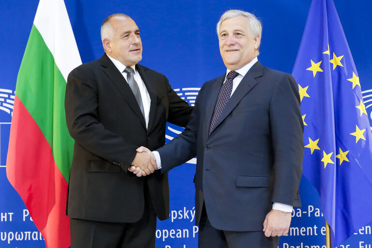 Fotografia 5: Antonio TAJANI - EP President meets with Boyko BORISSOV, Bulgarian Prime Minister- Welcoming