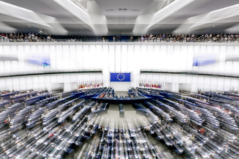 Photo 4 : Stockshots of the hemicycle of the EP in Strasbourg