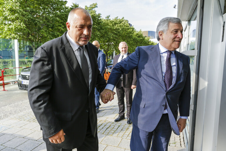 Fotografia 7: Antonio TAJANI - EP President meets with Boyko BORISSOV, Bulgarian Prime Minister- Welcoming