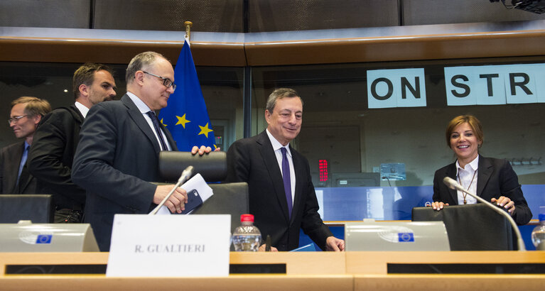 Photo 16 : ECON committee meeting. Monetary Dialogue with Mario DRAGHI, President of the European Central Bank.