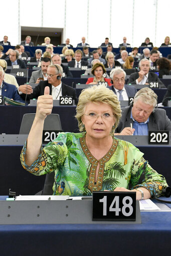 Viviane REDING in the EP in Strasbourg