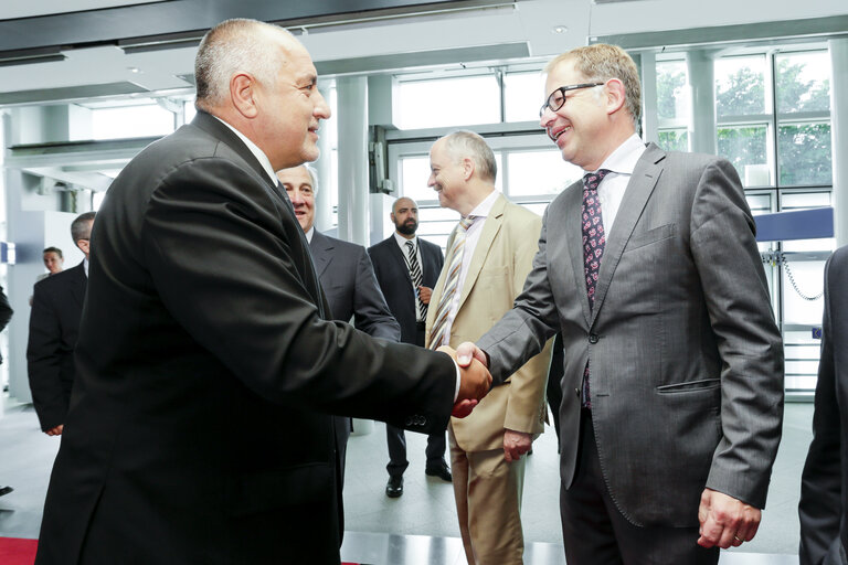 Fotografia 11: Antonio TAJANI - EP President meets with Boyko BORISSOV, Bulgarian Prime Minister- Welcoming
