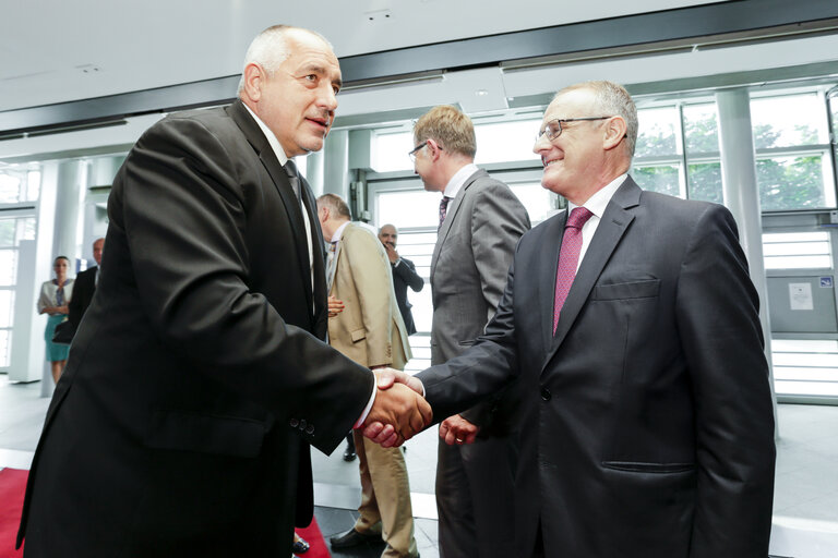 Fotografia 12: Antonio TAJANI - EP President meets with Boyko BORISSOV, Bulgarian Prime Minister- Welcoming