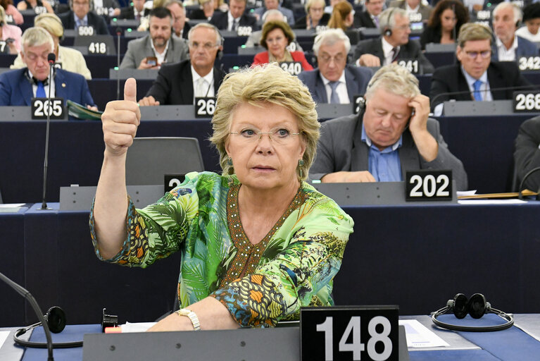 Foto 3: Viviane REDING in the EP in Strasbourg