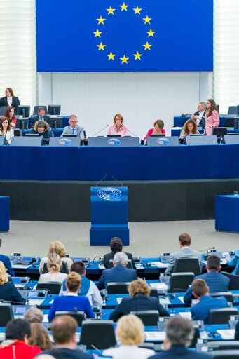 Foto 24: EP Plenary session.- Resumption of session and order of business