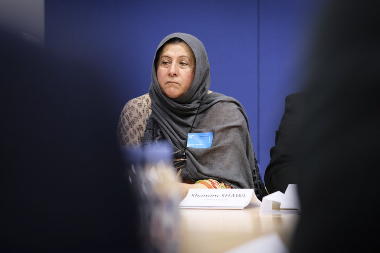 Photo 19: Wajid KHAN MEP meets with Mrs Shameem SHAWL, Chair Person of the Kashmir Women Forum and a representative of the International Muslim Women Union at UN Human Rights Council, on Human rights abuses in Jammu-Kashmir.