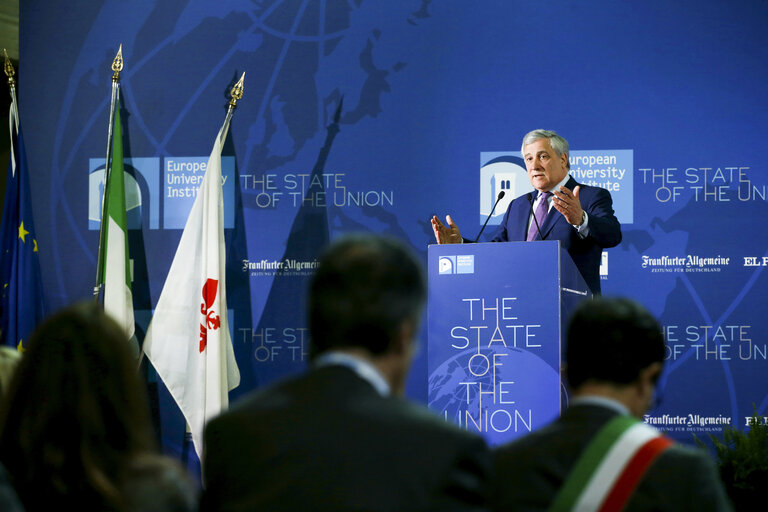 Fotografi 2: The State of the Union 2018 conference, Florence: Keynote Speech by Antonio TAJANI, President of the European Parliament