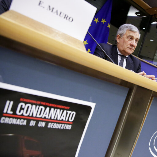 Photo 1 : Screening of a documentary movie ' Il Condannato, cronaca di un sequestro '
