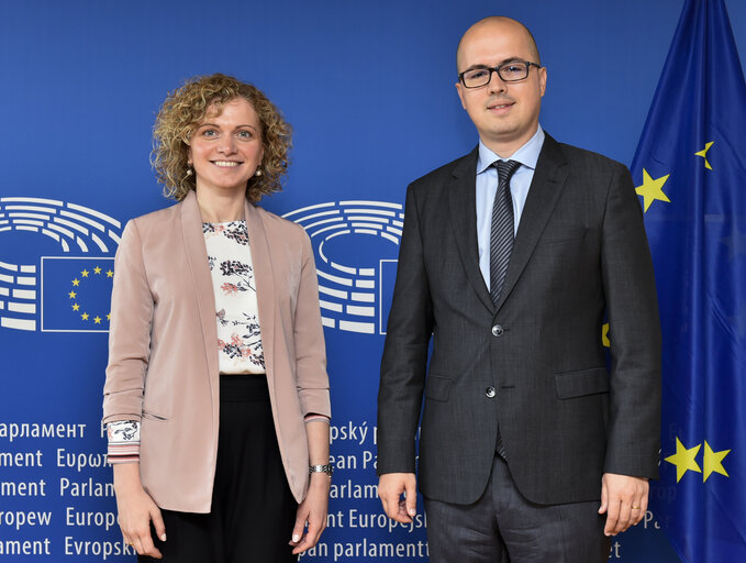 Zdjęcie 1: EU-Moldova Parliamentary Association Committee Chair meets with the Chair of the Committee of European Integration of the Georgian Parliament and Head of Mission of Georgia to the EU