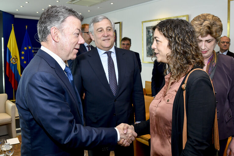 Photo 5 : Official visit of the President of Colombia to the European Parliament in Strasbourg - Meeting with the Political Group chairs