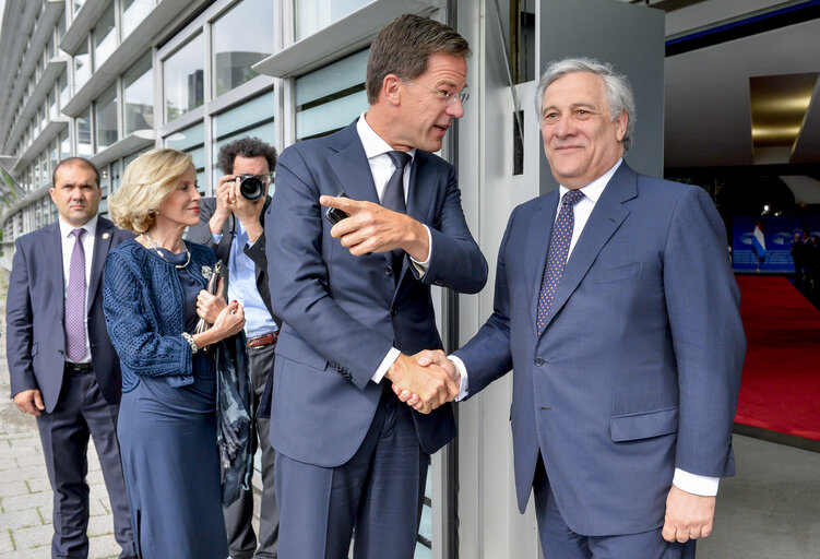 Foto 3: Antonio TAJANI - EP President meets with Mark RUTTE - Dutch Prime Minister - Official welcome