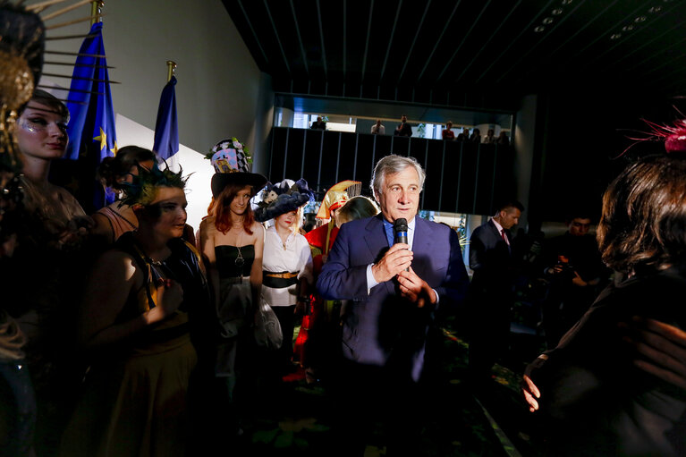 Photo 6: Fashion show at the EP in Strasbourg from different French schools: - Lycée Camille Claudel, Ecole Ambassadrice de Lyon- Lycée Claude Bernard de Villefranche- Lycée de la Coiffure de Lyon- Fondation la Mâche de Lyon- Lycée Paul Lapie de Lunéville- Lycée Sainte Marie de Saint-Etienne