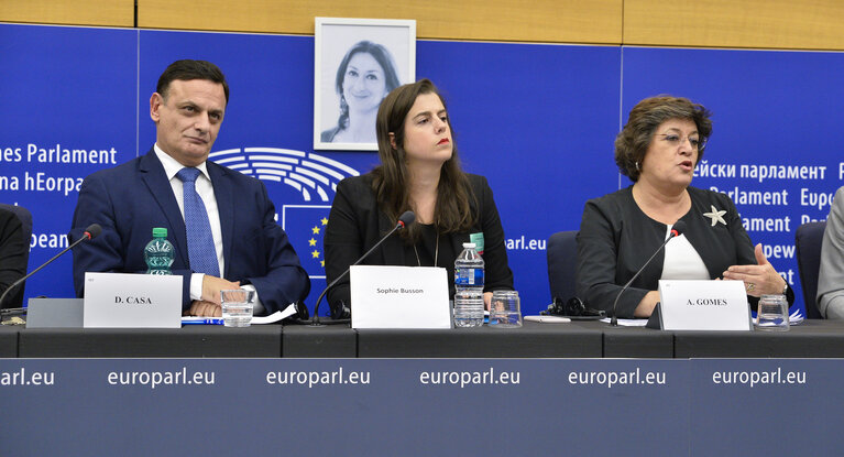 Zdjęcie 3: Press conference: Assassinated Maltese Journalist - Daphne Caruana Galizia - Protecting Journalists in the EU