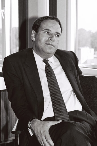 Sir Leon BRITTAN, European Commissioner in Strasbourg in September 1990.