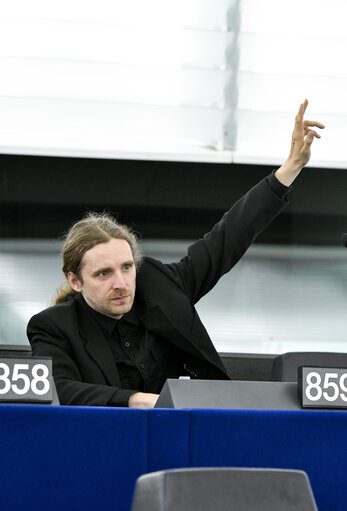 Dobromir SOSNIERZ in the European Parliament in Strasbourg