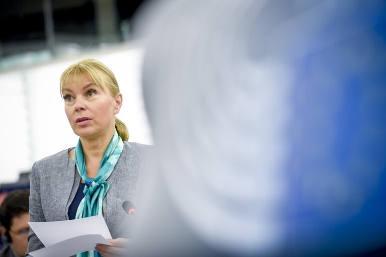 Photo 23 : Plenary session.- Implementation of the European Protection Order Directive.