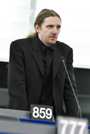 Dobromir SOSNIERZ in the European Parliament in Strasbourg