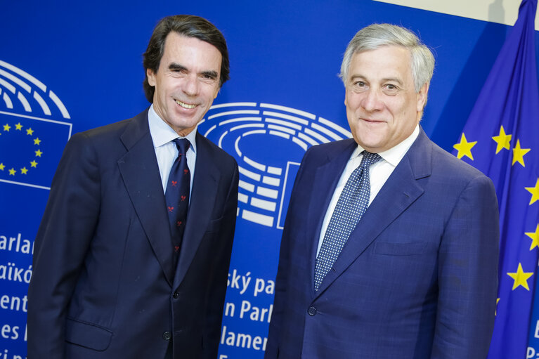 Antonio TAJANI - EP President meets with Jose Maria AZNAR, former Prime Minister of Spain