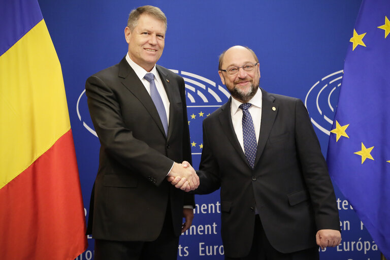 Martin SCHULZ - EP President meets with Klaus IOHANNIS - Romanian  President  - Welcome