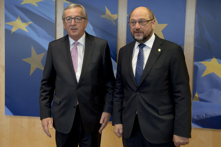 Fotografia 14: Martin SCHULZ - EP President meets with Jean-Claude JUNCKER - EC President