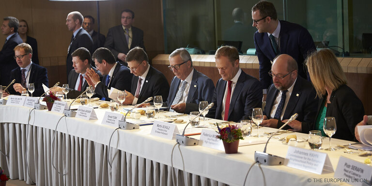 Photo 1: European Council President, EP President and EC President meet with the President of Ukraine