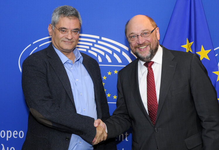 Suriet 2: Martin SCHULZ - EP President meets with MEP Miltjadis KYRKOS