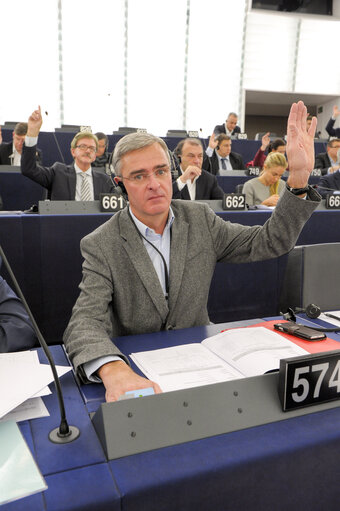 Fotografie 8: Marc JOULAUD in plenary session week 48 2015 in Strasbourg during votes