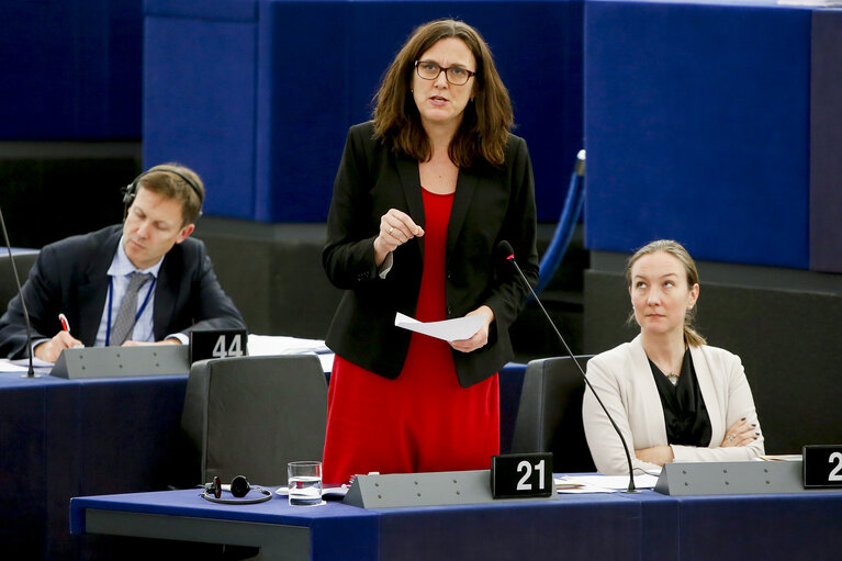 Fotografie 33: Plenary session week 48 2015.   Accession of Ecuador to the EU-Peru and Colombia trade agreement.   Commission statement.