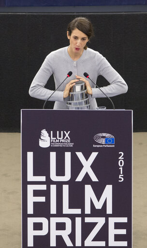 Billede 27: LUX Prize 2015 award ceremony.  Announcement of winning film and presentation of Prize to the winning director by EP President during plenary session week 48 2015 in Strasbourg