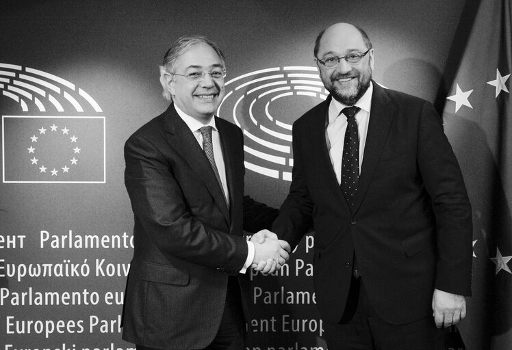 Foto 2: Martin SCHULZ - EP President meets with Vitor da SILVA CALDEIRA, President of the Court of Auditors