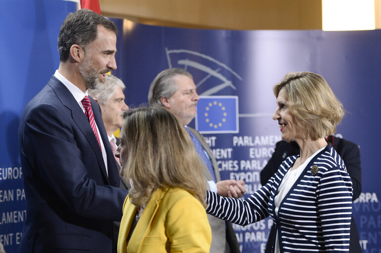 Foto 22: Official visit of the King of Spain Felipe VI at the European Parliament in Brussels.