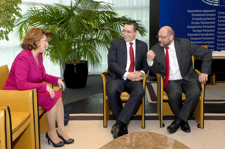 Martin SCHULZ - EP President meets with the Prime Minister of Romania - Protocol Room