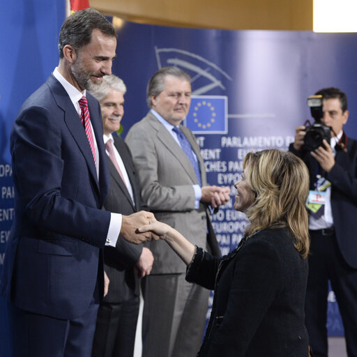 Foto 19: Official visit of the King of Spain Felipe VI at the European Parliament in Brussels.