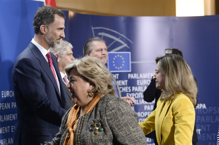 Foto 18: Official visit of the King of Spain Felipe VI at the European Parliament in Brussels.