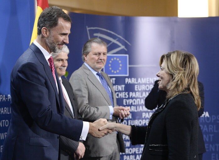 Foto 17: Official visit of the King of Spain Felipe VI at the European Parliament in Brussels.