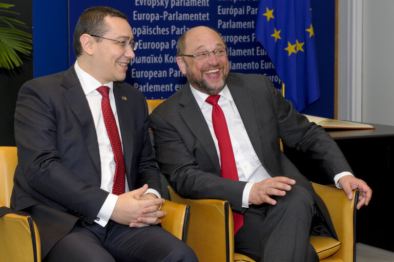 Martin SCHULZ - EP President meets with the Prime Minister of Romania - Protocol Room