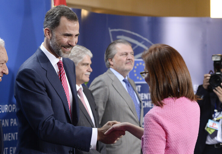 Foto 12: Official visit of the King of Spain Felipe VI at the European Parliament in Brussels.