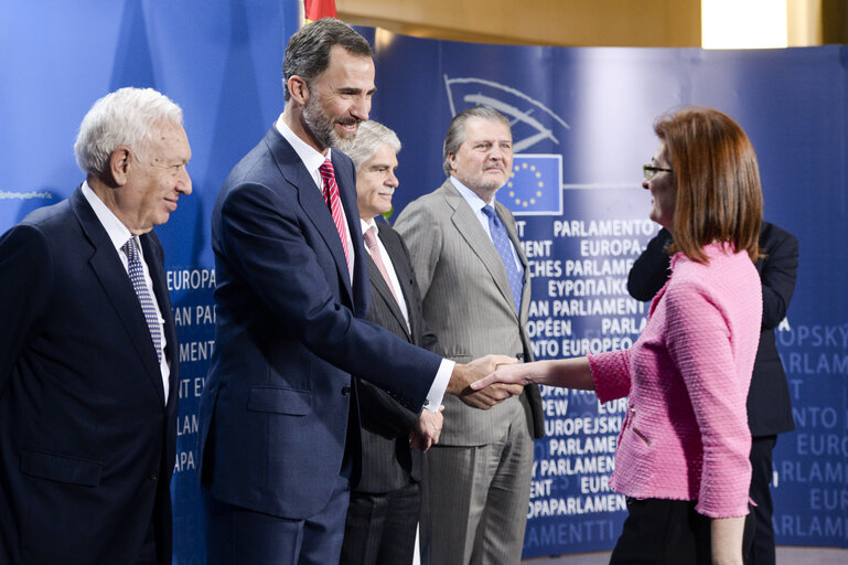 Foto 14: Official visit of the King of Spain Felipe VI at the European Parliament in Brussels.