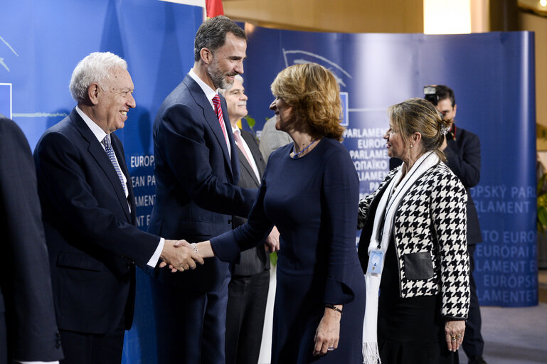 Foto 15: Official visit of the King of Spain Felipe VI at the European Parliament in Brussels.