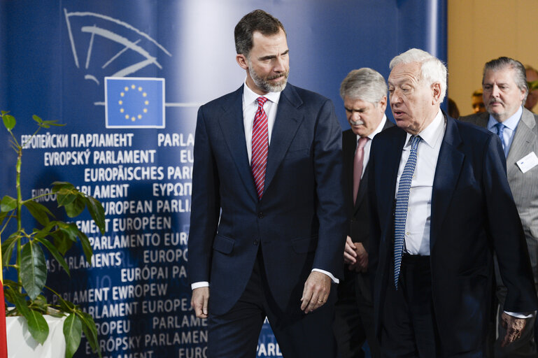 Foto 19: Official visit of the King of Spain Felipe VI at the European Parliament in Brussels.