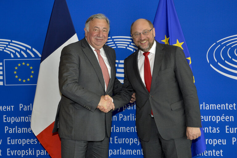 Martin SCHULZ - EP President meets with Gerard LARCHER the President of the Senate of France