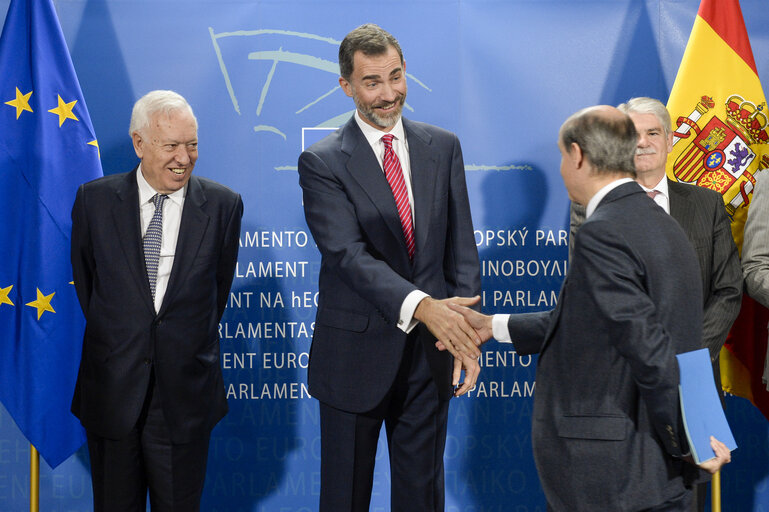 Foto 21: Official visit of the King of Spain Felipe VI at the European Parliament in Brussels.