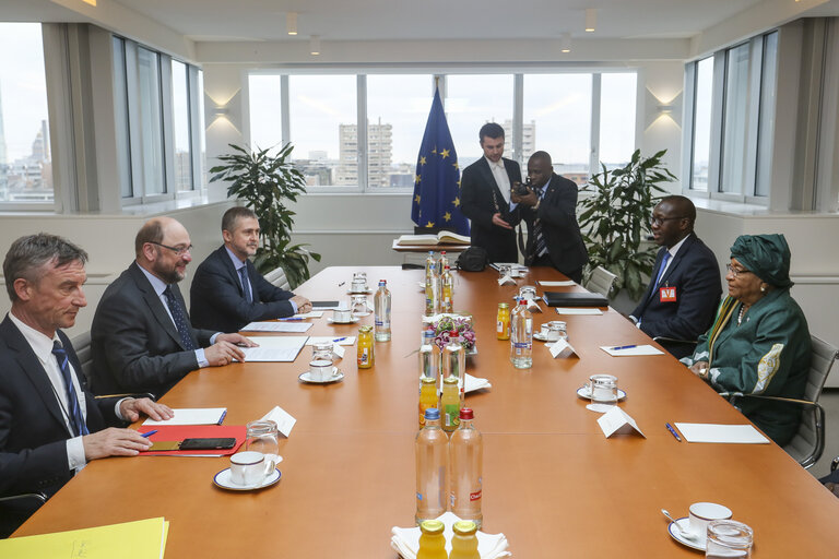 Fotó 5: Martin SCHULZ - EP President meets with Ellen JOHNSON SIRLEAF - President of Liberia