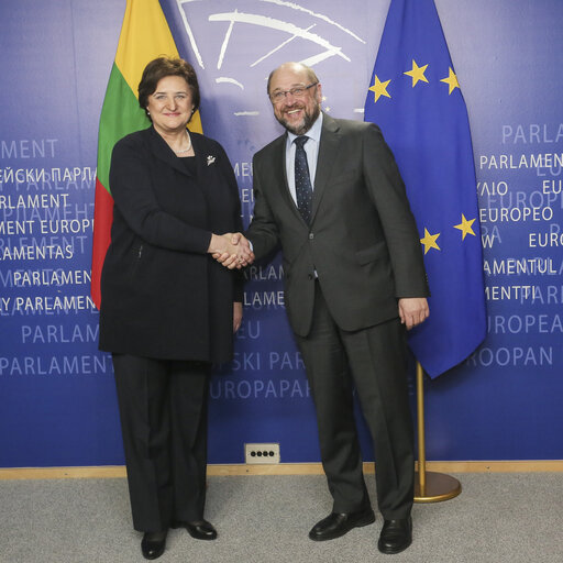 Fotografija 7: Martin SCHULZ - EP President meets with Loreta GRAUZINIENE - Speaker of the Seimas of the Republic of Lithuania