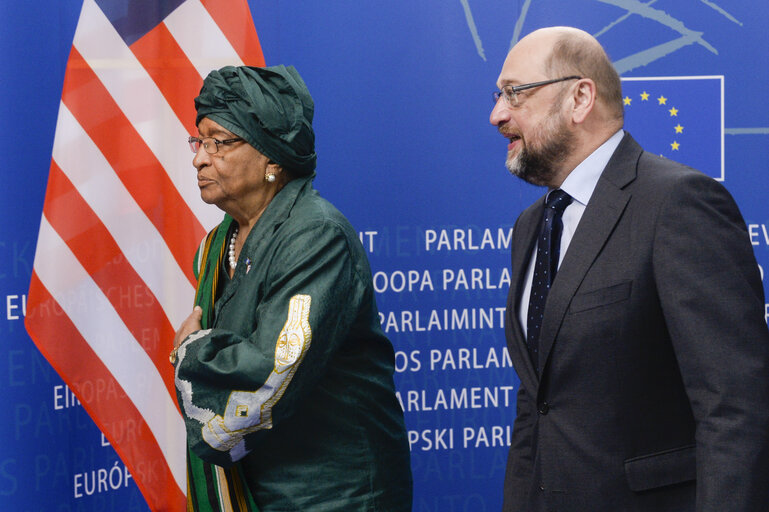 Valokuva 3: Martin SCHULZ - EP President meets with Ellen JOHNSON SIRLEAF - President of Liberia