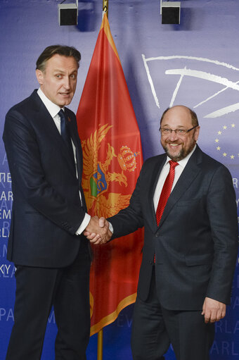 Fotografia 17: Martin SCHULZ - EP President meets with Ranko KRIVOKAPIC , the Speaker of the Parliament of Montenegro