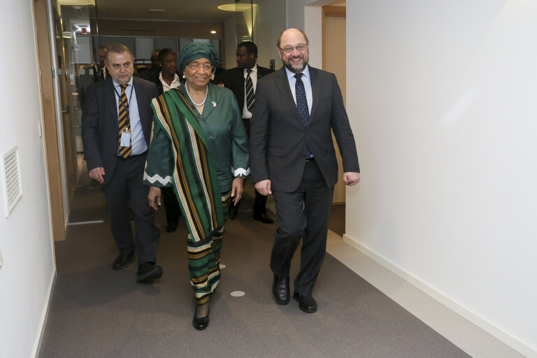 Valokuva 10: Martin SCHULZ - EP President meets with Ellen JOHNSON SIRLEAF - President of Liberia