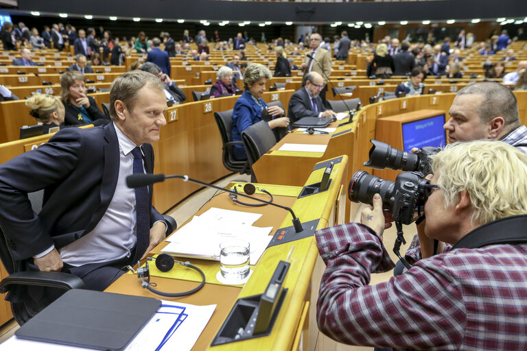 Fotografie 50: Plenary session week 13 in Brussels - European Council and Commission statements - Conclusions of the European Council  meeting - 19-20 March 2015