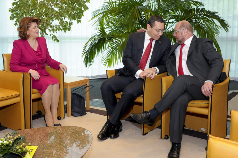 Martin SCHULZ - EP President meets with the Prime Minister of Romania - Protocol Room